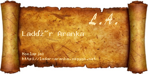 Ladár Aranka névjegykártya