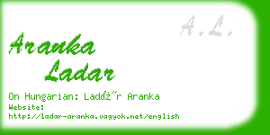 aranka ladar business card